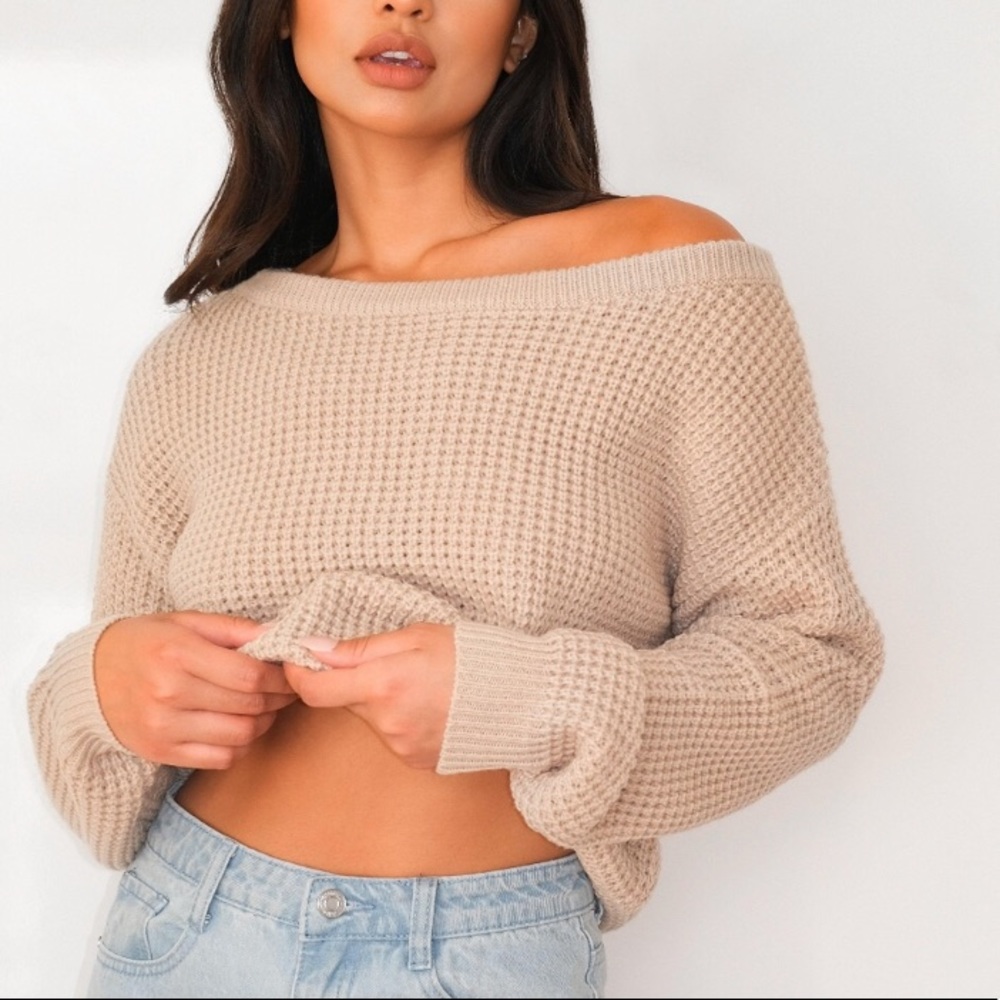 Missguided Stone Off The Shoulder Sweater M/L